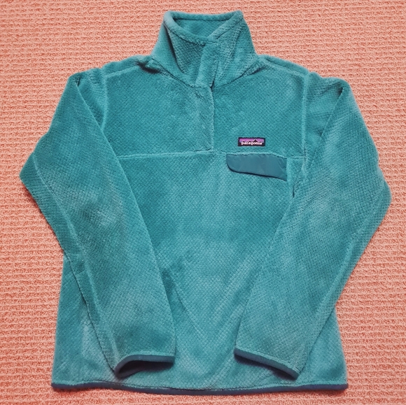 Patagonia Re-tool Snap-T Fleece Pullover Teal Green Women's Size S - Picture 2 of 13
